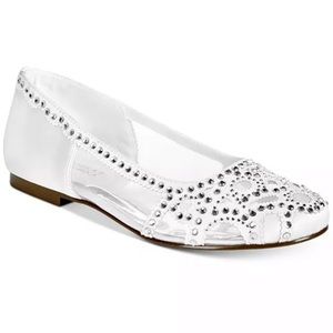 BADGLEY MISCHKA Girl’s Gigi Gems Satin Ballet Flats, Size 1